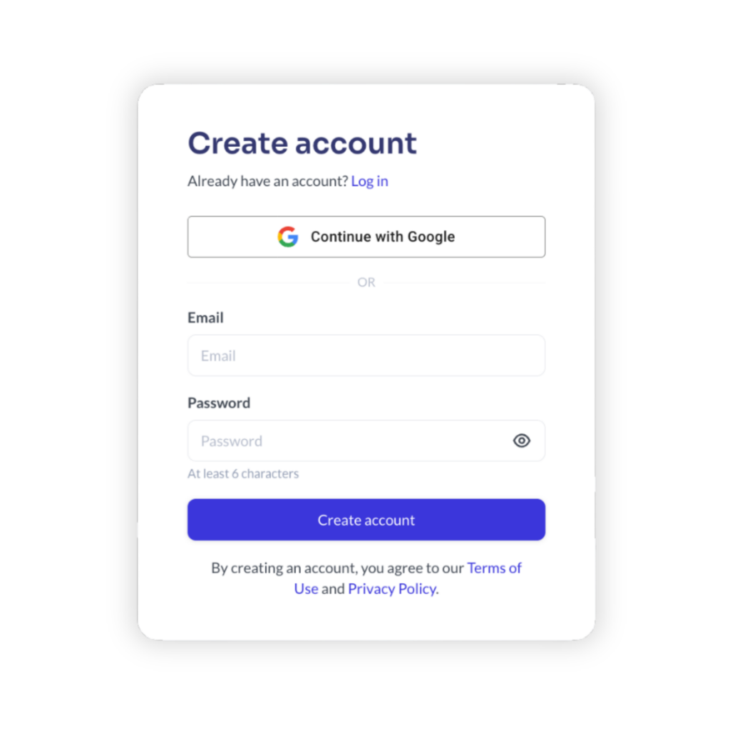 google sign up en